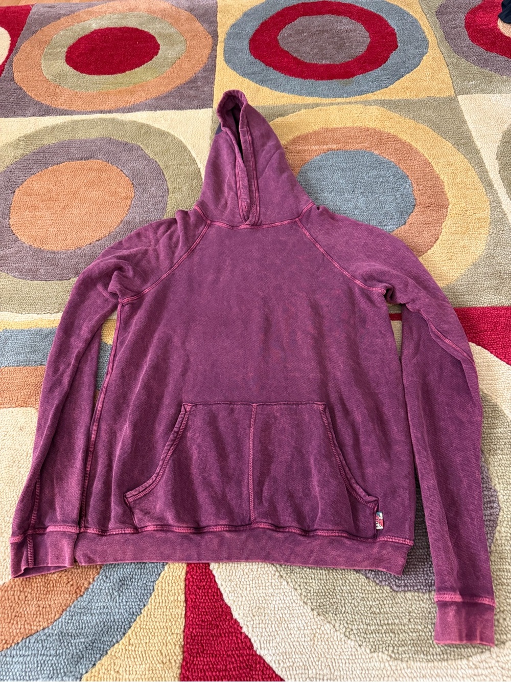 FreeCity Superfluff Lux Hoodie Sweatshirt Vintage Wash Dove Hood Size 2 Medium